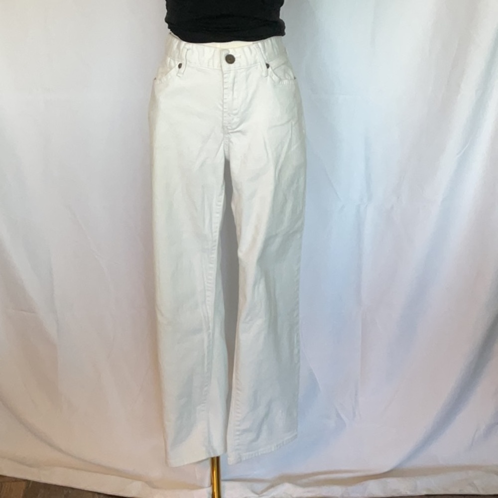 Eddie Bauer boyfriend crop white jeans size 8